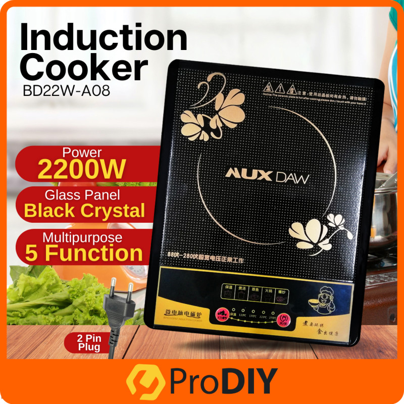 RANDOM AUXDAW 2200W Induction Cooker Electric Stove Portable Cooktop Touch Button 5 Function Dapur Memasak ( BD22W-A08 )