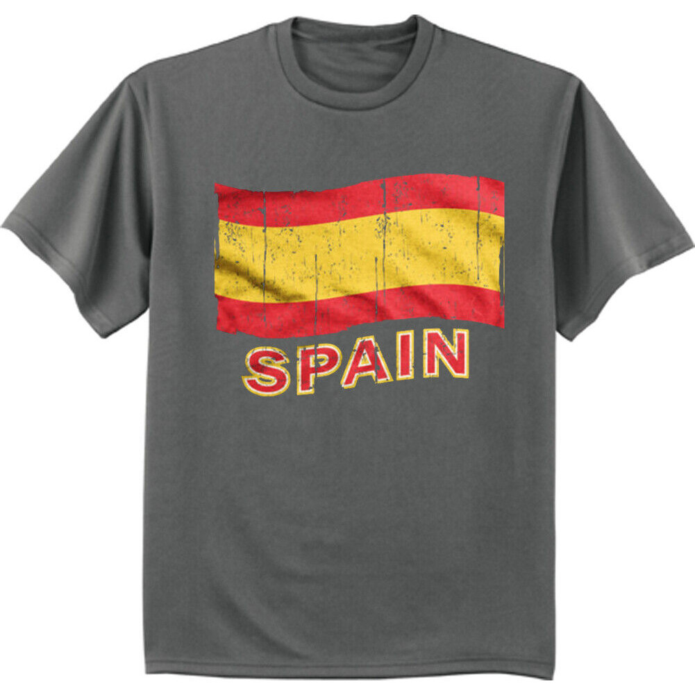 Spain Flag España Soccer Football T-Shirt Mens Graphic Tee Clothing Apparel