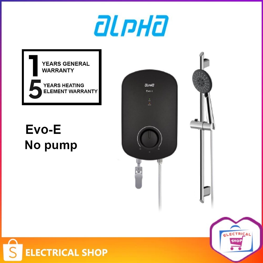 Alpha Water Heater No Pump Evo-e / Evoe (Ivory White) or (Matt Black) or (ALL Black)