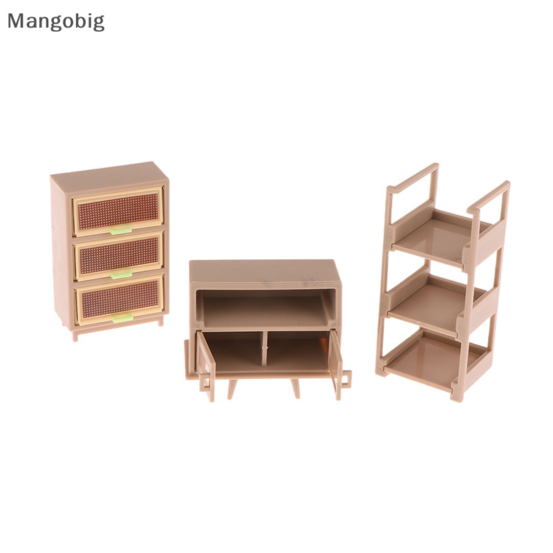 Mangobig 1/12 Dollhouse Shoe Cabinet Bookshelf Floor Lamp Wall Clock Dollhouse Living Room Furniture Decoration Dolls House Accessories Nice