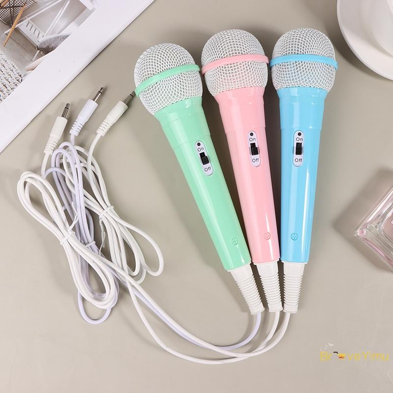 [BraveYimu] 3.5mm Jack Wired Microphone Lightweight Singing Mechine Home Kids Musical Toy Easy Use No Battery Portable Handheld Microphone New