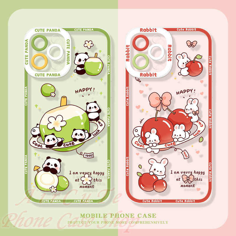 Casing Huawei Y9 Y9S Prime 2019 P30 Pro Nova 3i 5T 7i 7 9 SE HONOR 90 Lite X9A X9B X8B X7B 4G 5G Clear Protect Camera Coconut Cherry Panda Rabbit Soft Case