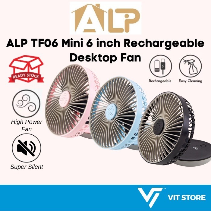 ALP TF06 Kipas Boleh Dicas Semula 6 inci Kipas Lipat Mini Micro USB Desktop Kipas Luar
