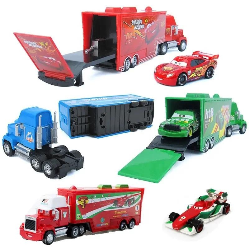 Pixar Cars 2 3 Lightning McQueen Mike Uncle truck Set Metal Diecast Model Cars set