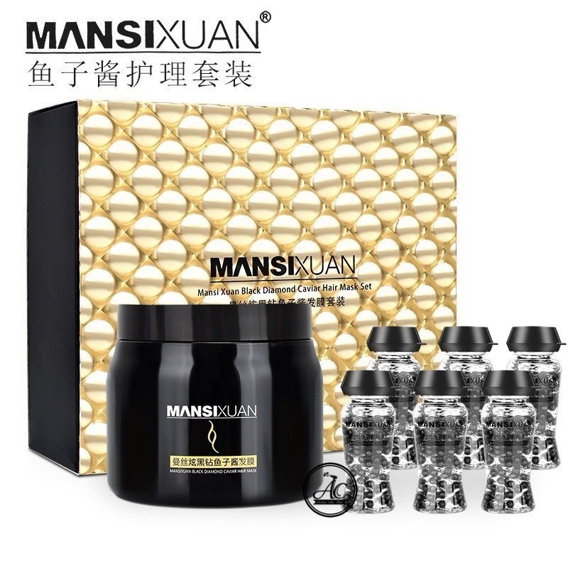 Mansixuan Black Diamond Caviar Hair Film Box Salon Grade Hair Treatment 