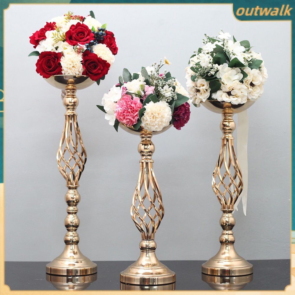 ⚡FAST SHIPPING⚡⚡ Gold Silver Wedding Candle Holders Decor Table Centerpiece Pillar Flower Vase Rack Stand Road Lead Floral Bouquet Party Wedding Supplies