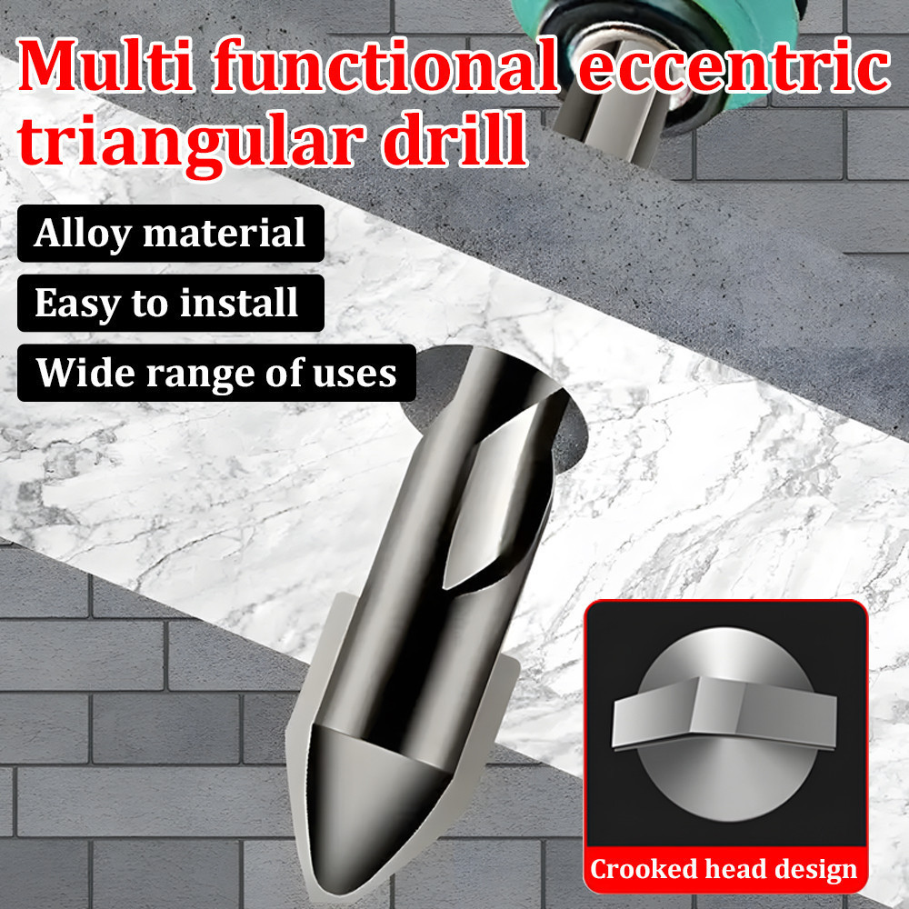 VOKTTA High Hardness Eccentric Drill Precision Drilling 6/8/10/12mm Glass Tile Ceramic Punching Rock Slab Triangle Drill