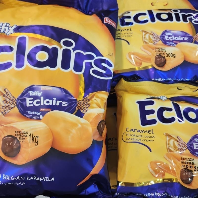 Coklat Eclairs Toffix Caramel Filled with Cocoa Hazelnut Cream 1kg 260biji