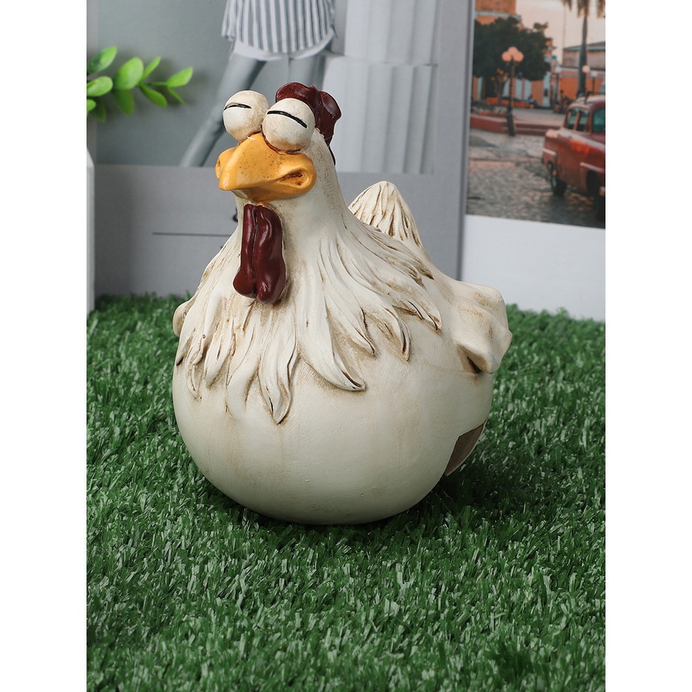 Resin Technology Chicken Sculpture Outdoor Statue Farms Courtyards Ornaments Backyards Patio Decoration Hen Suitable For Garden Stairs