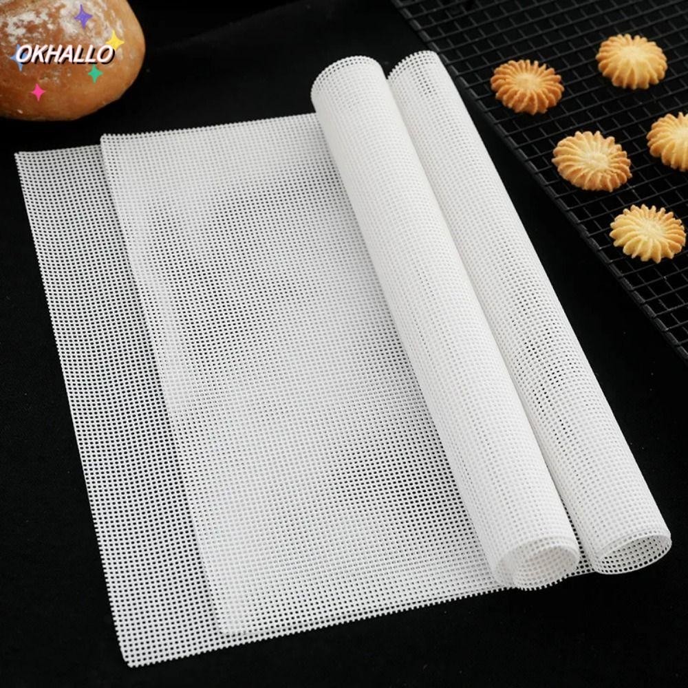 OKHALLO 1Pcs Dehydrator Sheets, Food Fruit Dryer Silicone Steamer Mesh Pad, Thickened Non-Stick Reusable Oven Kitchen Accessories Baking Mat