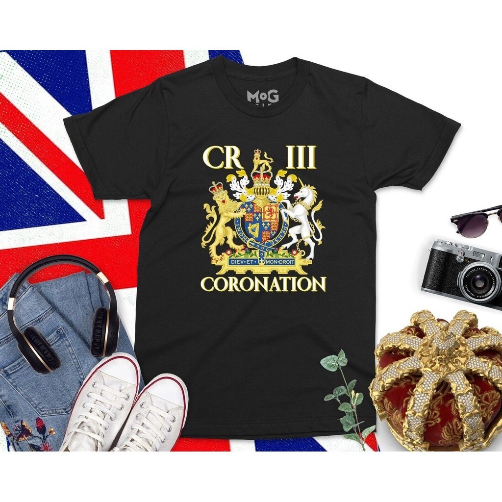 New CORONATION CELEBRATION KING CHARLES III ROYAL BRITISH EMBLEM MEMORABILIA T-SHIRT Comfortable fashion T-shirt