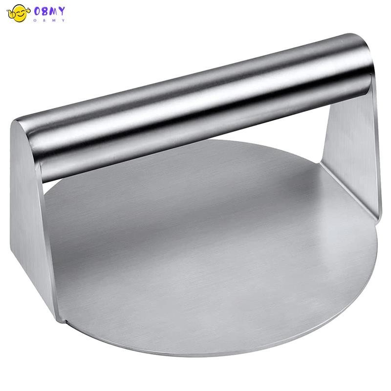 Stainless Steel Burger Press, 5.5 Inches, Round Burger Smasher, Non-Adhesive Bacon and Grill Press for Steaks, Panini