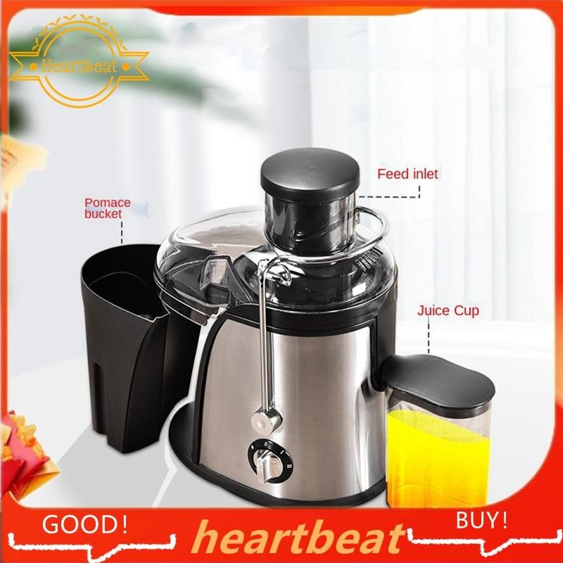 [Hot-Sale] Stainless Steel Juicer Machine 400W Whole Fruit Vegetable Centrifugal Juice Extractor Automatic Pulp Ejection-EU Plug