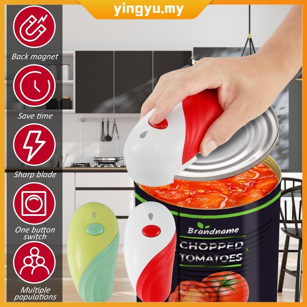 Electric Can Opener Heavy-Duty Electric Tin Opener with Stainless Steel Blade One-Touch Operation Can Opener SHOPCYC7046