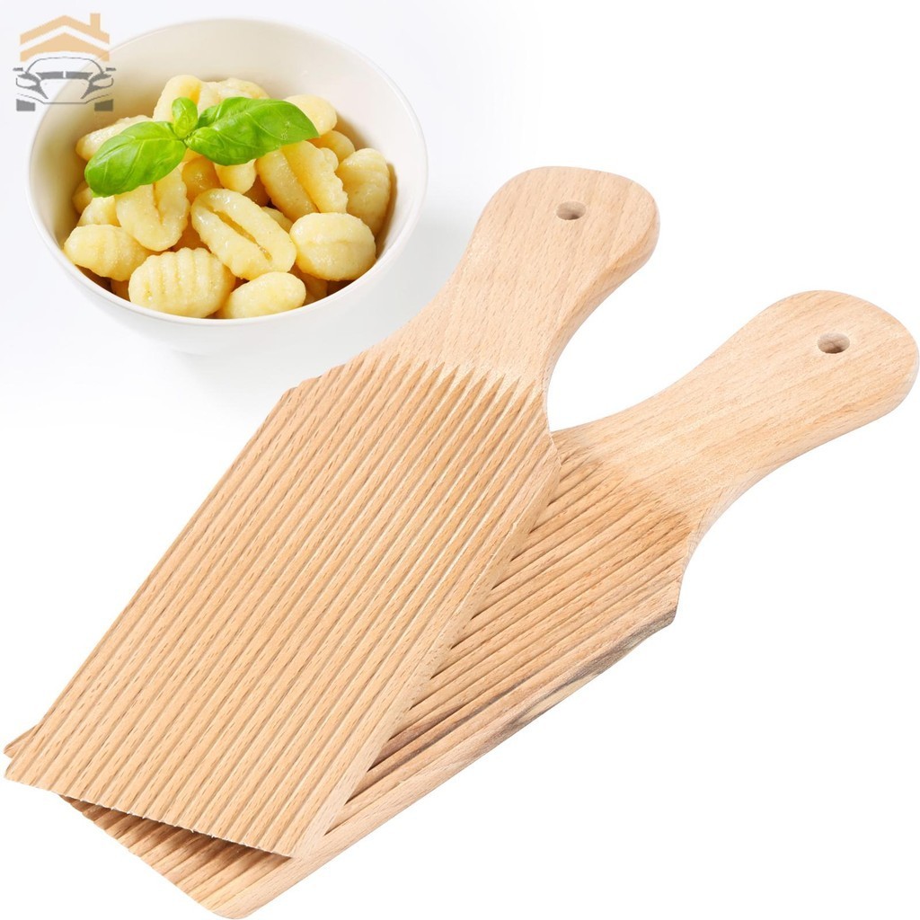 2 Pcs Wooden Gnocchi Board Butter Paddles 9.1 x 2.8 Inches Spaghetti Macaroni Pasta Board Practical Gnocchi Maker Homemade Pasta Making Tools SHOPTKC1682