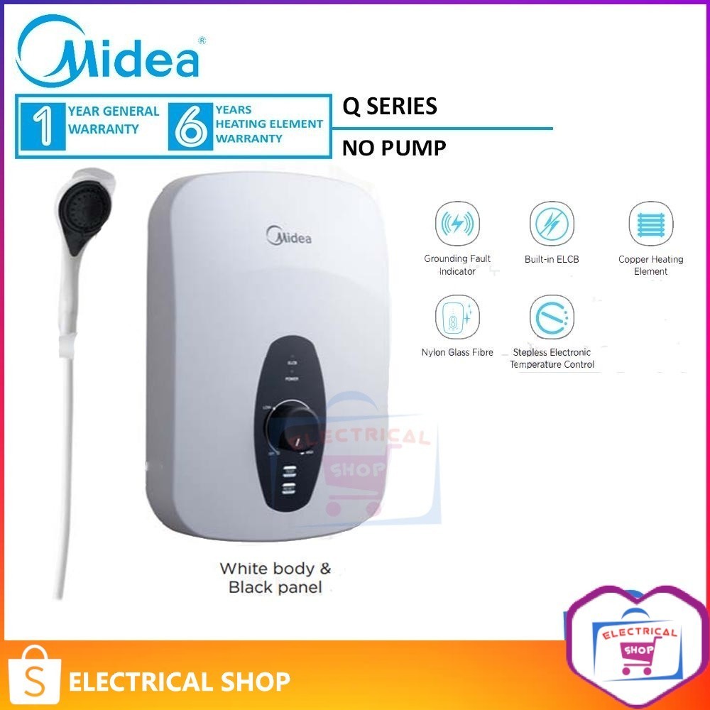 Midea Water Heater No Pump - White / Black MWH-38Q / MWH-38V / Elba EWH-K3420(GB) / EWH-K3420(SW) 