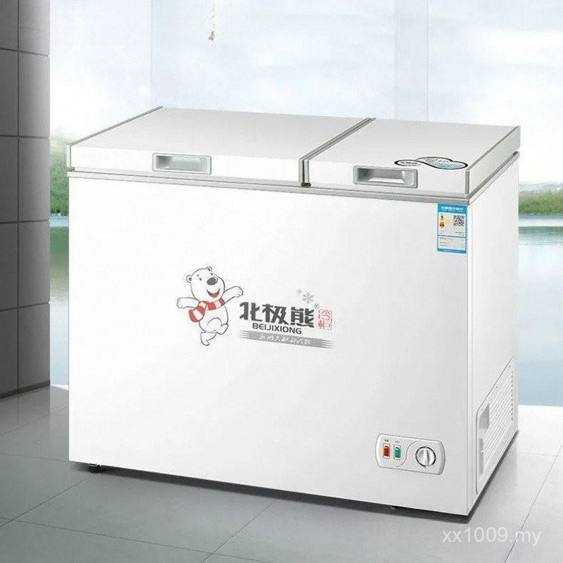 Household Refrigerator Freezer Freezer Rental Room Two-Door Refrigerator Dual Temperature Small Freezer Freezer Small Commercial Polar Bear PUYM
