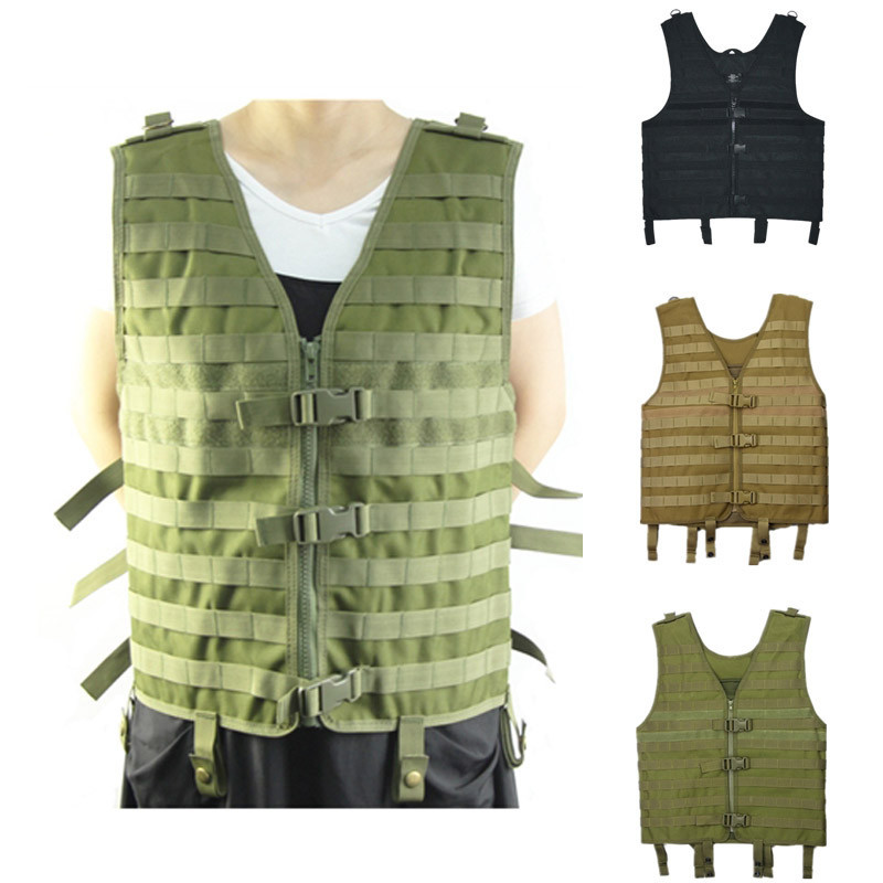 Military Tactical Vest Molle Assault Plate Carrier Airsoft Vest Adjustable Lightweight Mesh Vest CS Hunting Gear