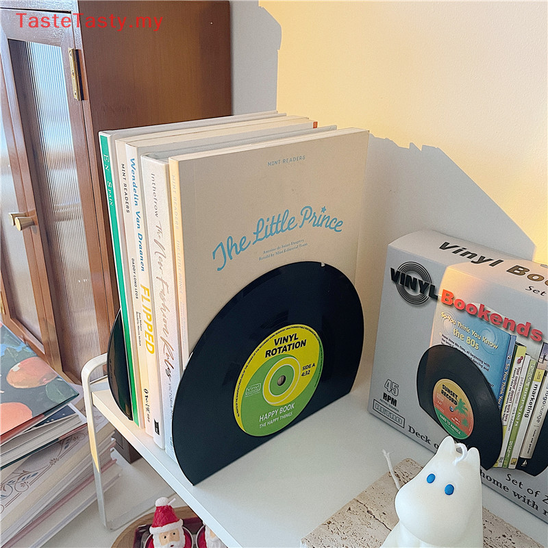 TasteTasty Vinyl CD Bookends Creative Record Bookstand Desktop Decoration Vintage Partition MY