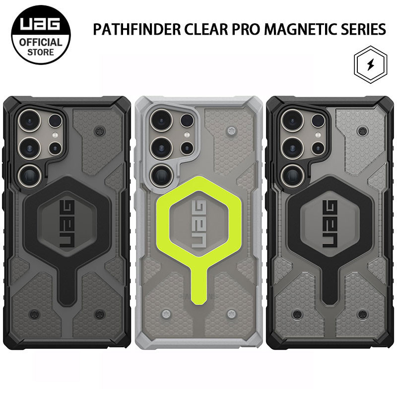 UAG Pathfinder Clear Pro Series Case with Magnetic for Samsung Galaxy S24Ultra / Galaxy S23Ultra Phone Case Rugged Military Drop-Proof Impact Resistant Transparent Protective Cover