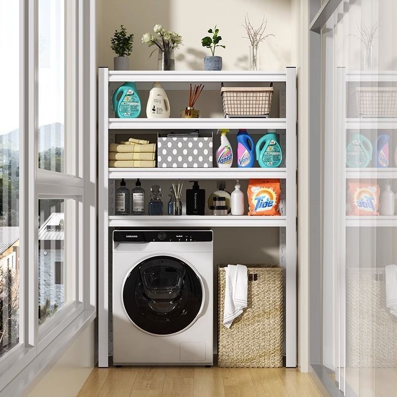 Washing Machine Storage Rack Roller Flip Top Shelf Home Balcony Floor Storage Rack Steel Multi-Layer Storage Rack/Washing Machine Storage Rack Dryer Stack Rack Dishwasher Shelf