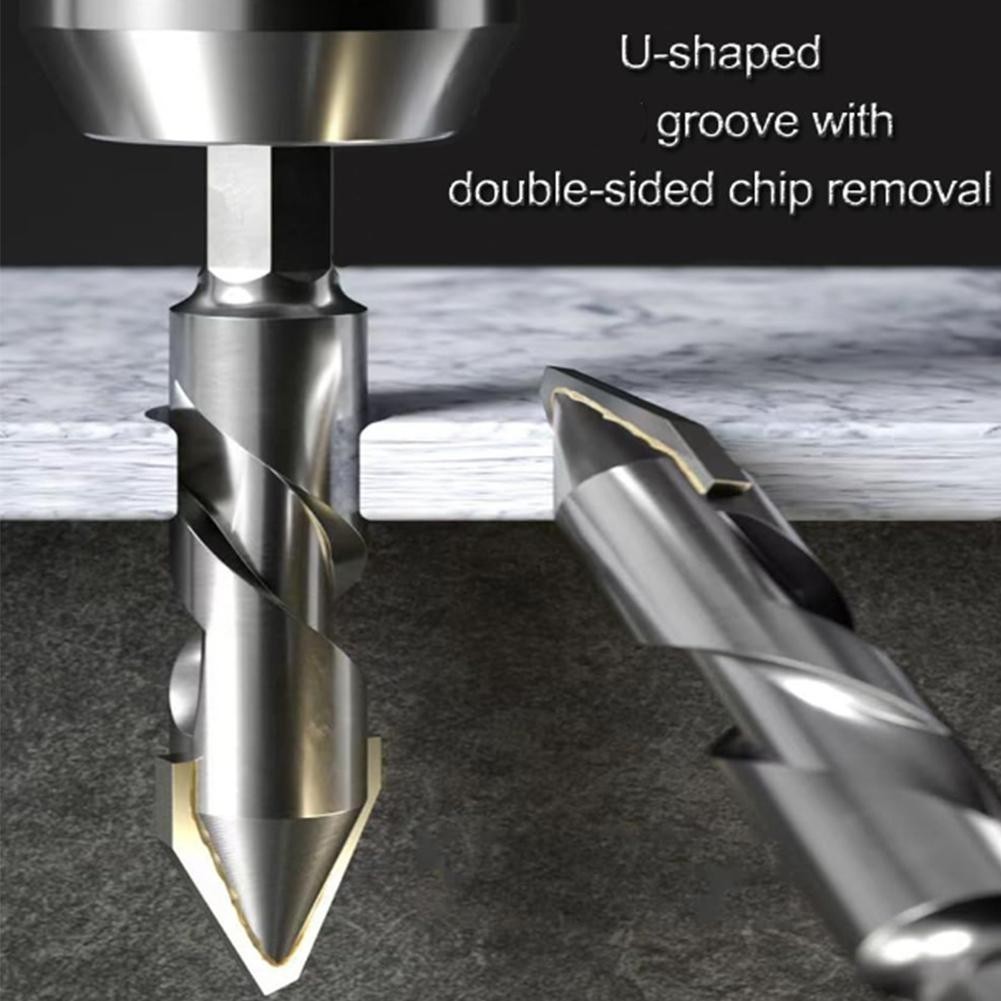 Tool Heavy Special Crooked Tip Eccentric Drill Bit Set Concrete Masonry Metal Glass Drills Hexagonal Shank Alloy Mult... - Image 3