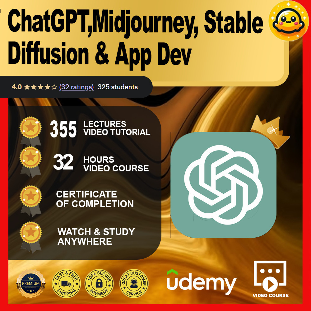[Video Course]All of AI: ChatGPT, Midjourney, Stable Diffusion & App Dev