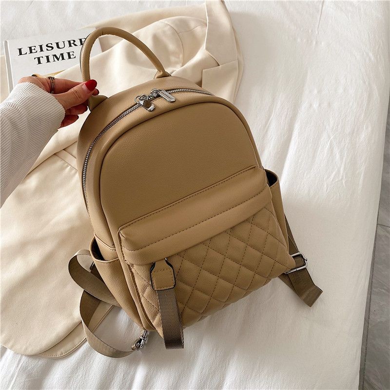 Women Backpack Backpack Backpack Backpack Backpack Backpack School Bag Shoulder Bag Laptop Bag Backpack Small Backpack Ladies High-End All-Match Niche School Bag Diamond Soft Leather Travel Outing Backpack