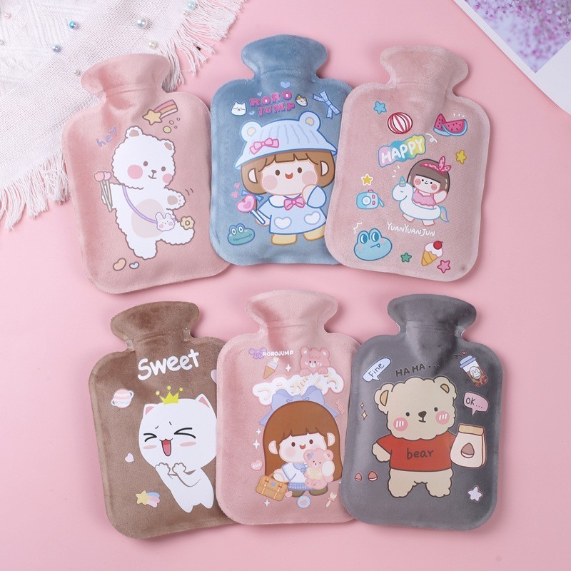 【Murah】Mini Plush Hot Water Bottle Bag Handwarmer Warm Hands Bag  Tungku Air Panas Beg Tuam Perut