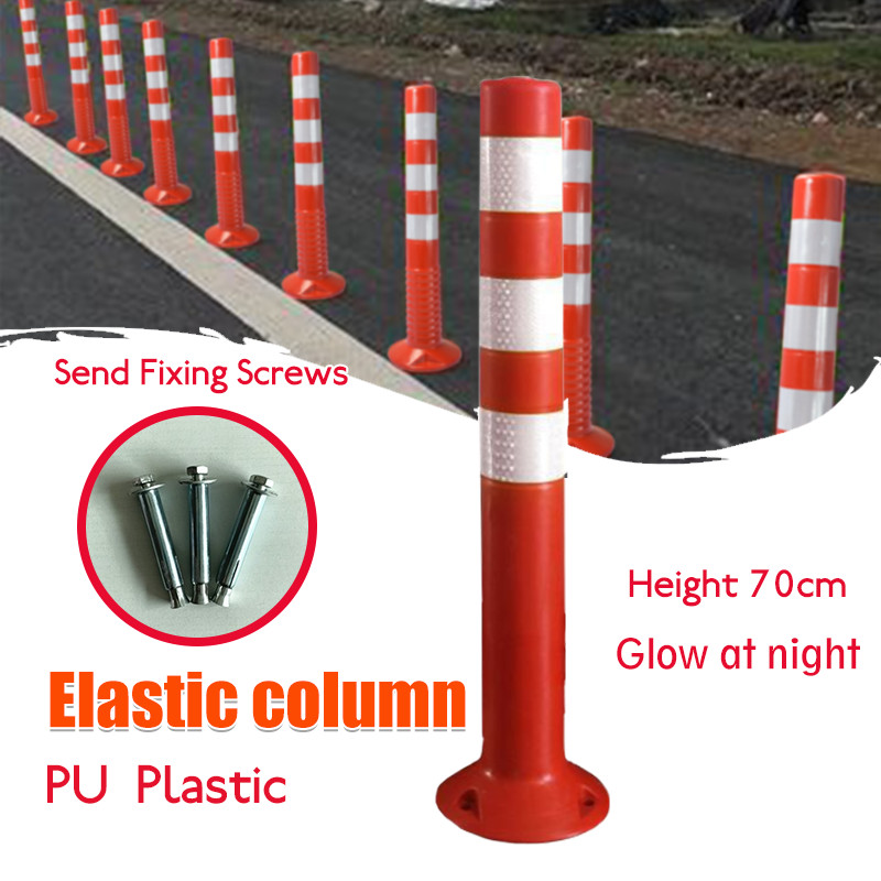 70cm Plastic Road Facilitie Safety Warning Pile Elastic Column Safety Cone Reflective Column Anti-collision Column