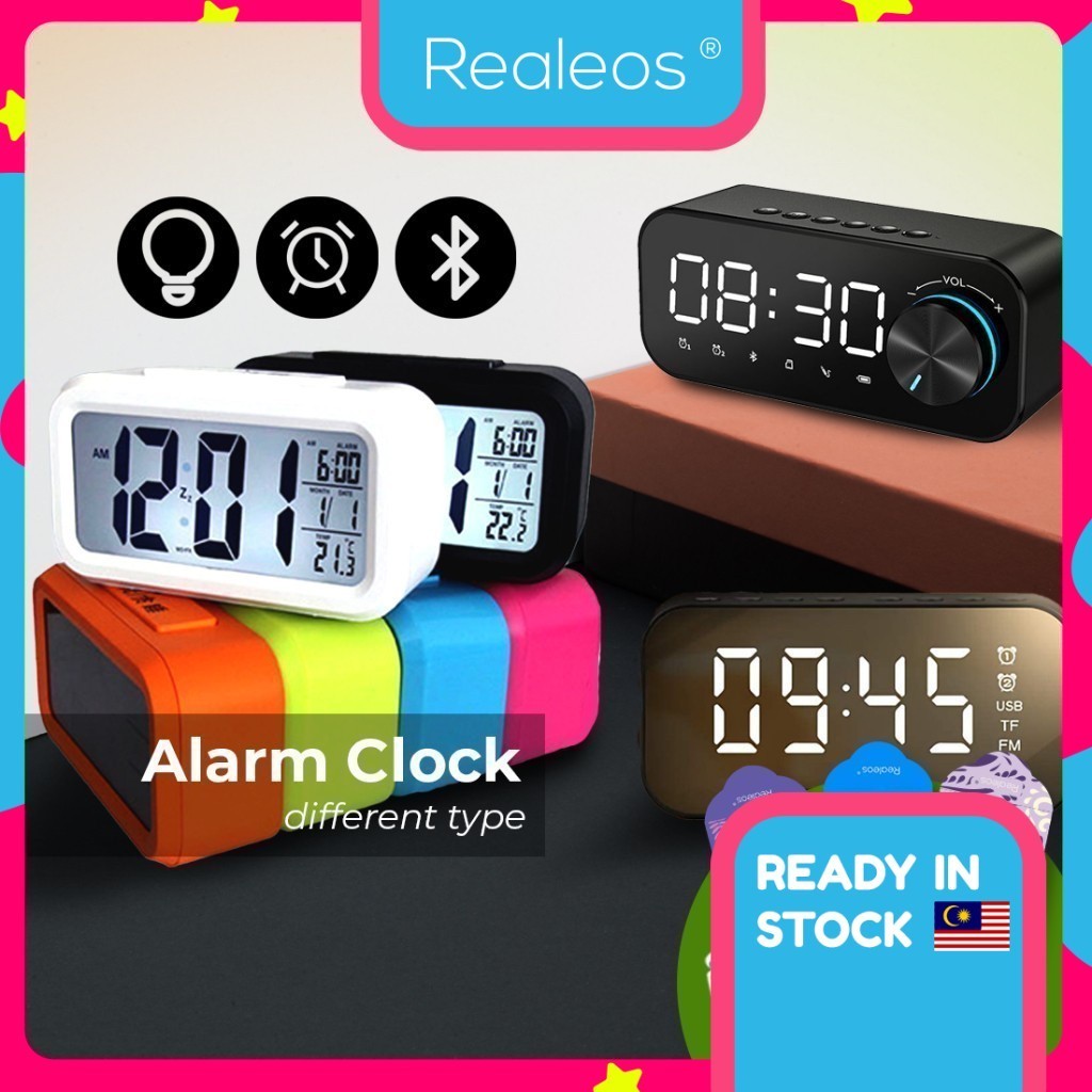 Realeos Smart Digital LED Alarm Clock Bluetooth Wireless Speaker Radio Music Box R467