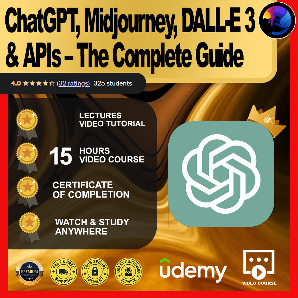 [Video Course] ChatGPT, Midjourney, DALL-E 3 & APIs – The Complete Guide