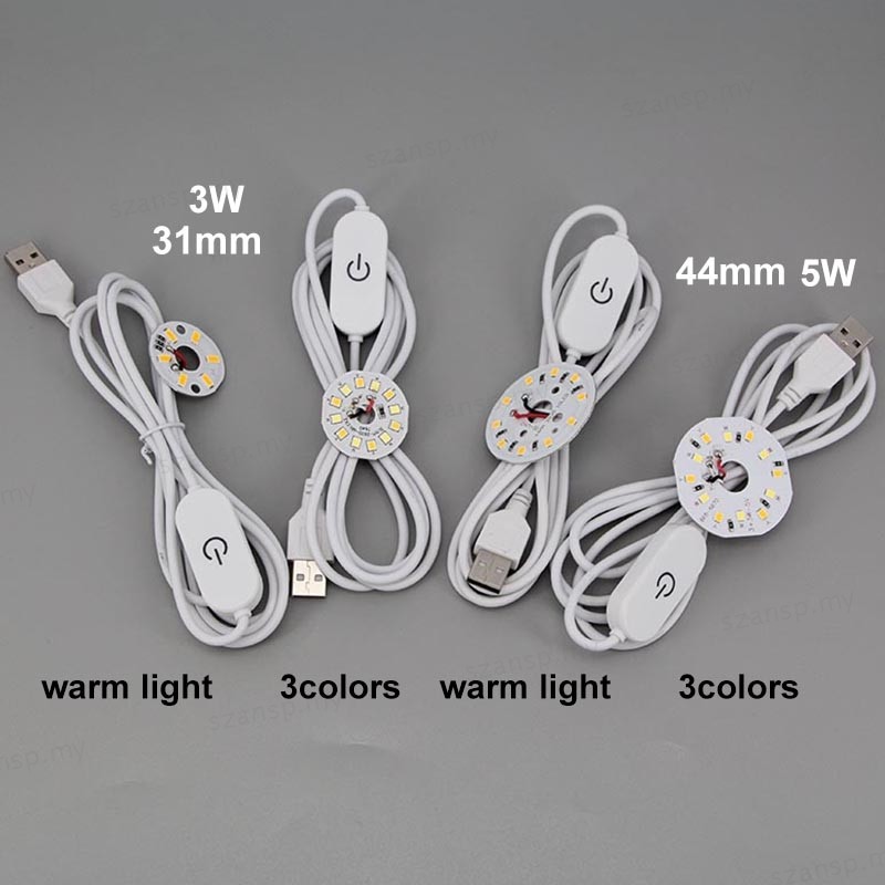 1.5m 31mm 44mm DC 5V 3W USB LED Lights 2835 chip dimmer 3colors Reading Night Light Board Desk Book tablet Lamp touch Switch MYA1