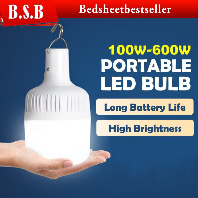 B.S.B Unlimited Rechargeable LED Light Bulb USB Portable Lamp for Emergency, Camping, Night Market Lampu Malam Kecemasan