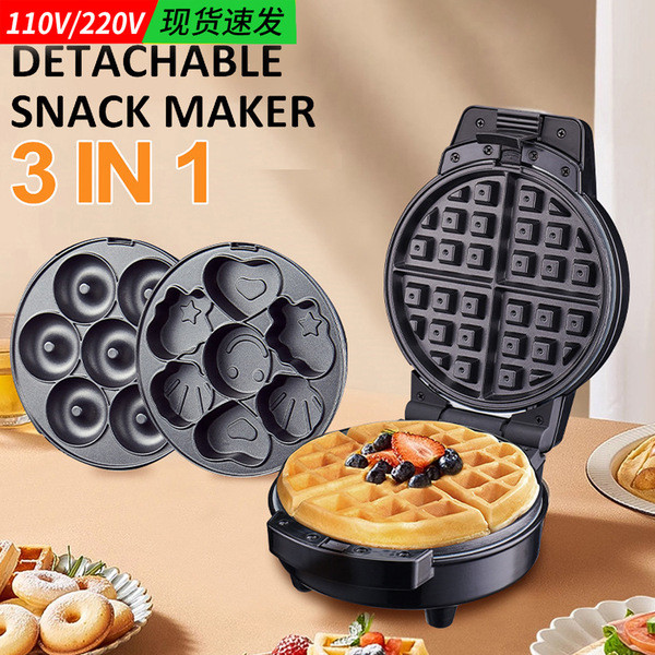 mini waffle maker waffle machine mesin waffle 3 in 1 Sandwich Maker Waffle Maker Donut Maker Cartoon Cake Maker Light Food Maker Bread Breakfast Maker Electric Cake Pan