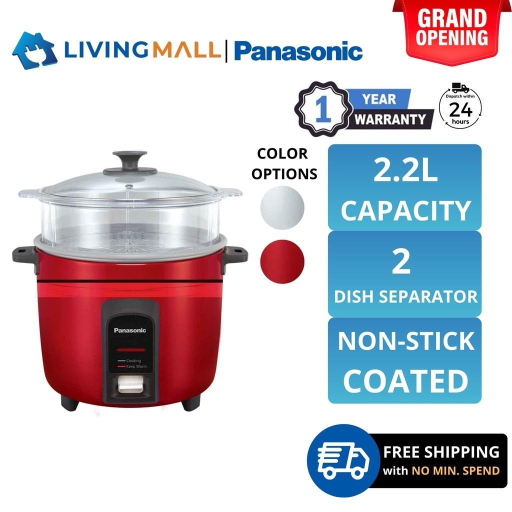 [𝐅𝐑𝐄𝐄 𝐃𝐄𝐋𝐈𝐕𝐄𝐑𝐘] PANASONIC SR-Y22FGJ RICE COOKER (2.2L) SR-Y22FGJRSK Steam Basket Non Stick Glass Lid