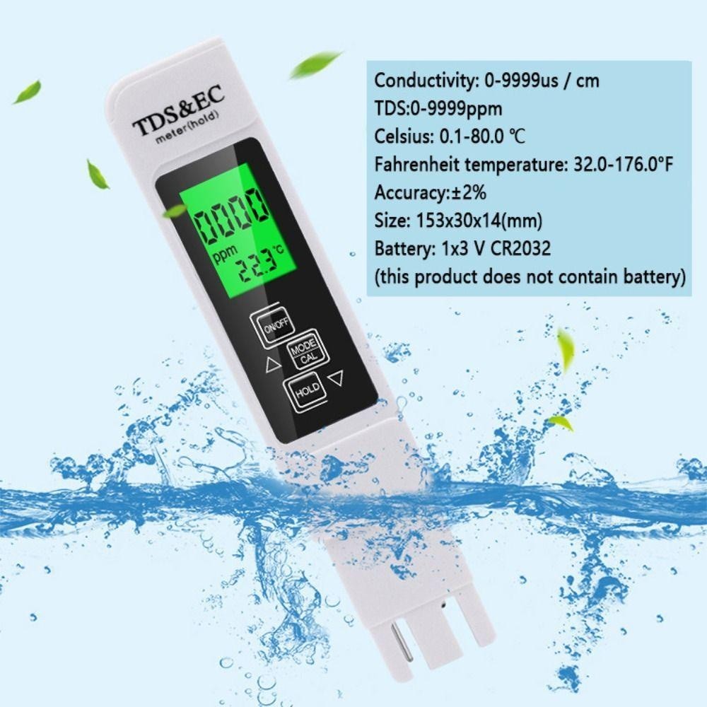 Have Must GIOVANNI Temperature Tester Pen Pure Water Digital EC Meter Portable Purity 0-9990ppm 3in1 TEMP PPM Drink R... - Image 3