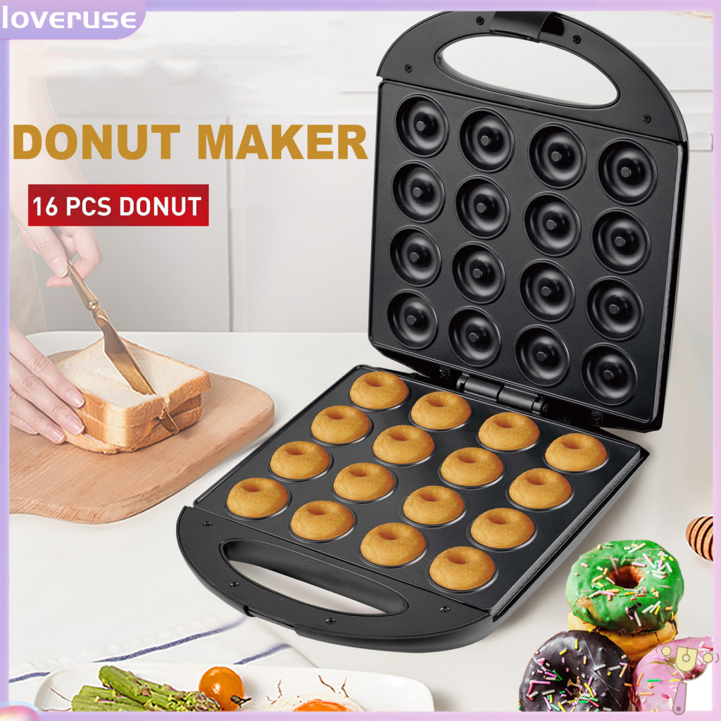 /LO/ Kid-friendly Donut Machine Non-stick Donut Maker Easy-to-use Mini Donut Maker Machine with Non-stick Surface 16 Holes Dishwasher Safe 1400w Perfect for Homemade Donuts