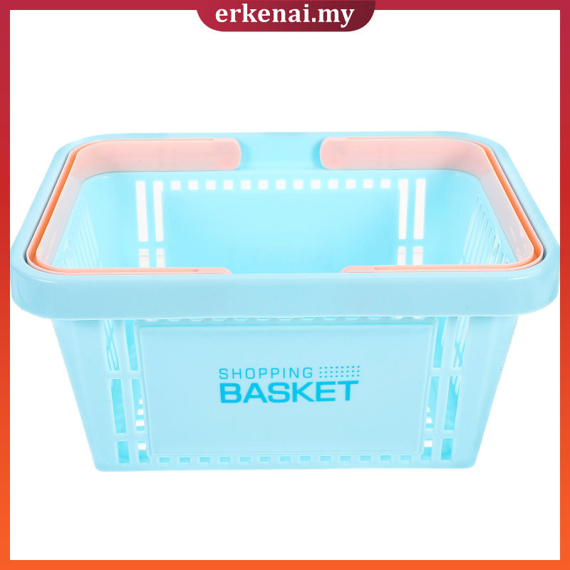  Mini Grocery Basket Supermarket Cart Storage for Kids Baskets with Handles Dishwasher Shopping Child White Small erkenai