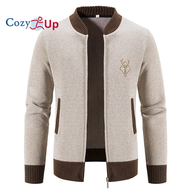 Cozy Up New Knit Cardigan Men Long Sleeve Casual Zipper Access Control Sweater