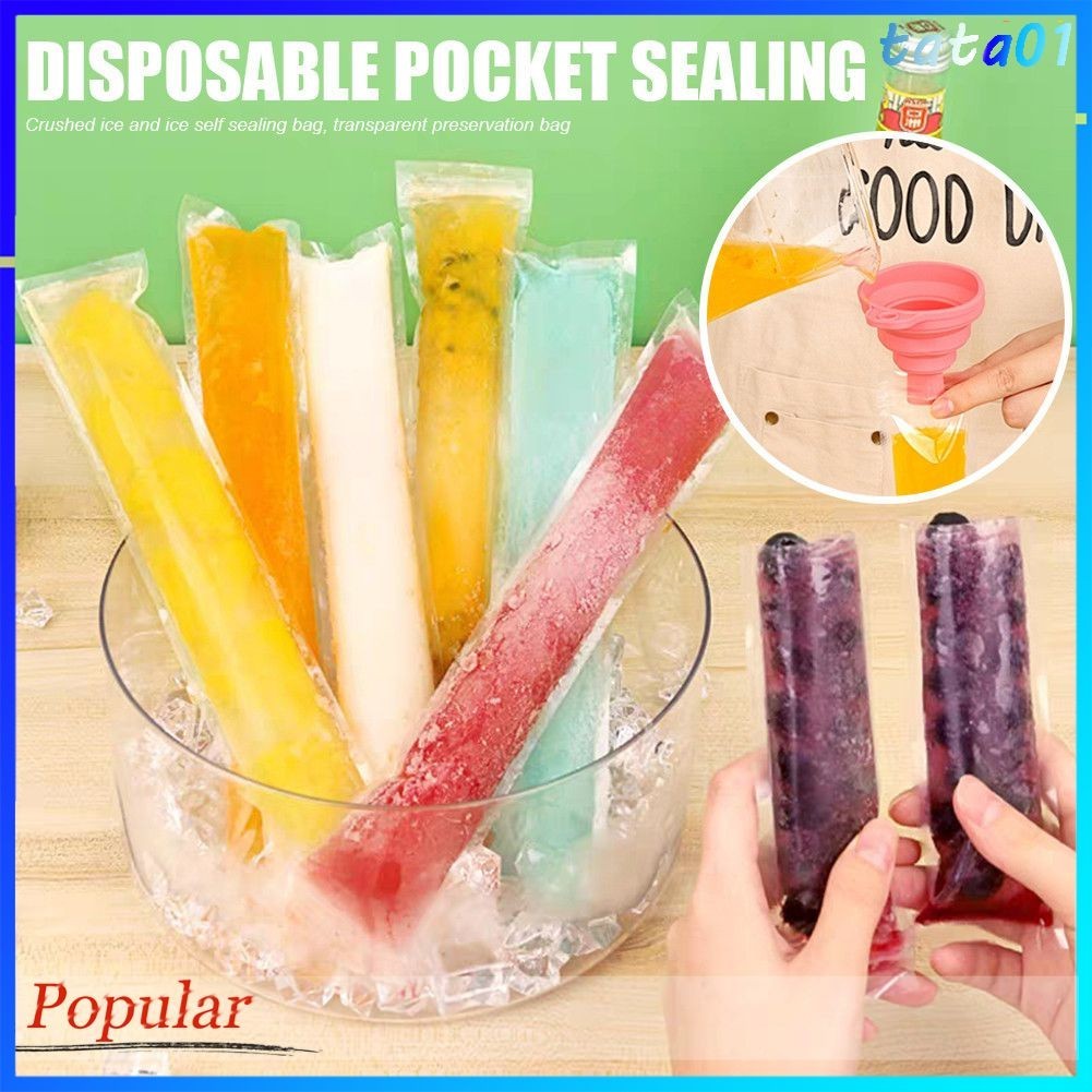 Ice Popsicle Candy Pouch Tube Resealable Ziplock Pop Mold Freezer Yogurt Sticks Cream Maker