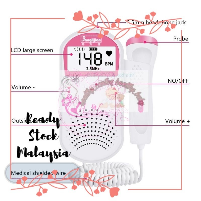 ?READY STOCK MALAYSIA? FETAL DOPPLER HEARTBEAT DETECTOR MEDICAL ULTRASONIC