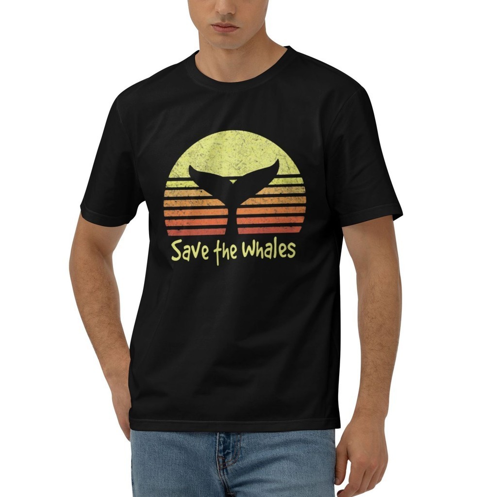 Save The Whales Nautical Ocean Killer Whale Conservation Newest Mens T Shirt Novelty Graphics