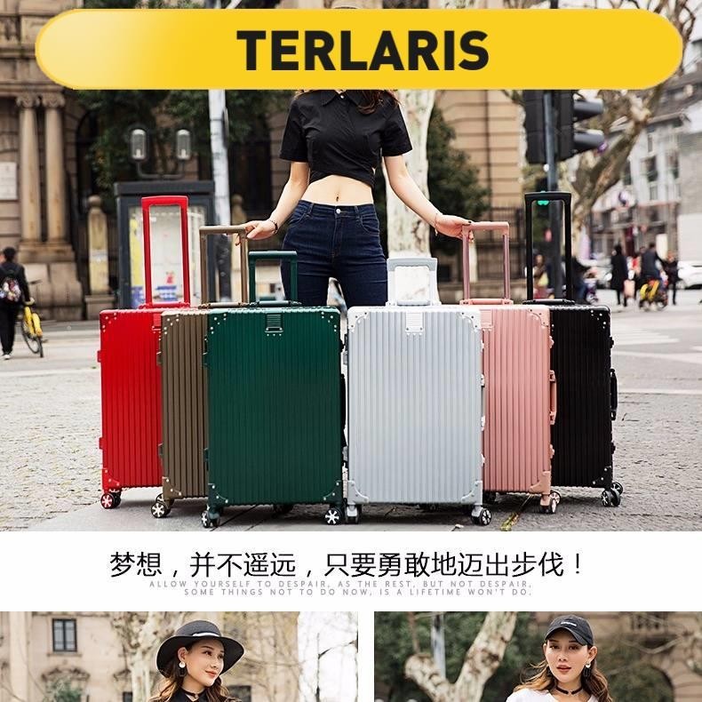 duffle bag laggage travel bag gym bag Beg Pakaian, Beg Pakaian, Beg Pakaian, Roda Pelbagai Arah, Versi Korea Wanita, Pelajar Universiti Lelaki Segar, Peti Kulit Kotak Kata Kunci Retro