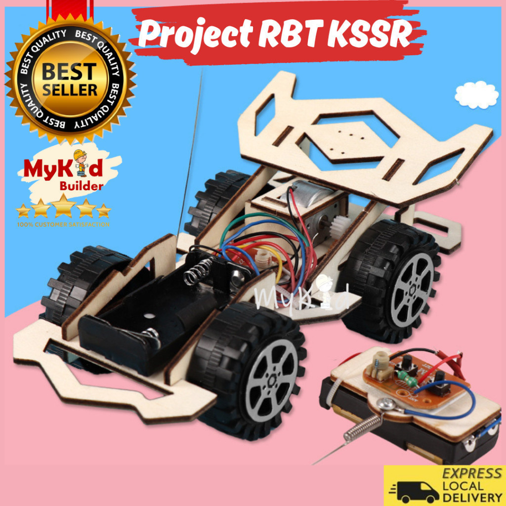 Projek RBT Tahun Kereta Kawalan Jauh STEM Science Kits Assembled Wooden Puzzles Model Kit MyKid