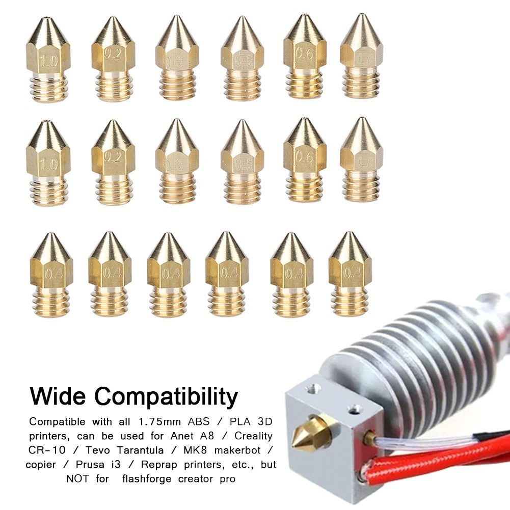 Sudi Shopping Spree 3D Printer Extruder Brass Nozzle Mk8