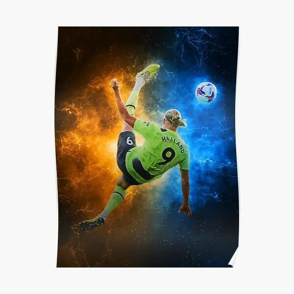 Erling Haaland Bicycle Kick Goal Poster Room Mural Wall Funny Decor Picture Home Modern Print Vintage Painting Art No Frame