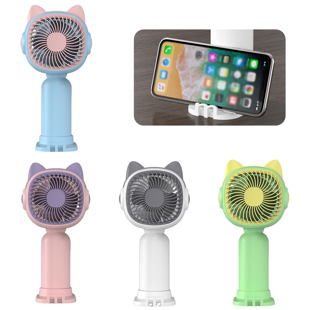 Fruit Fresh USB Fan Mini Portable USB Mini Fan Cooling Strong Wind Rechargeable Handheld Kipas Mini With Phone Stand