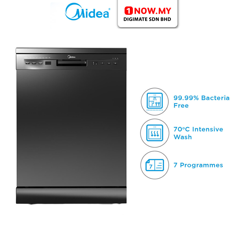 MIDEA Freestanding Dishwasher WQP12-5201F (7 Programs, 12 Place Settings)