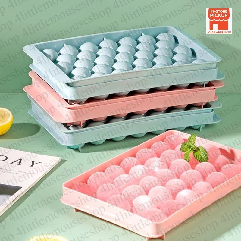 Ice ball Cube Tray Jelly Maker Ice Maker Tray Plate Round Ice Ball圆形33格冰球模具蜂窝冰格制冰神器Dulang Pembuat Ais Jelly